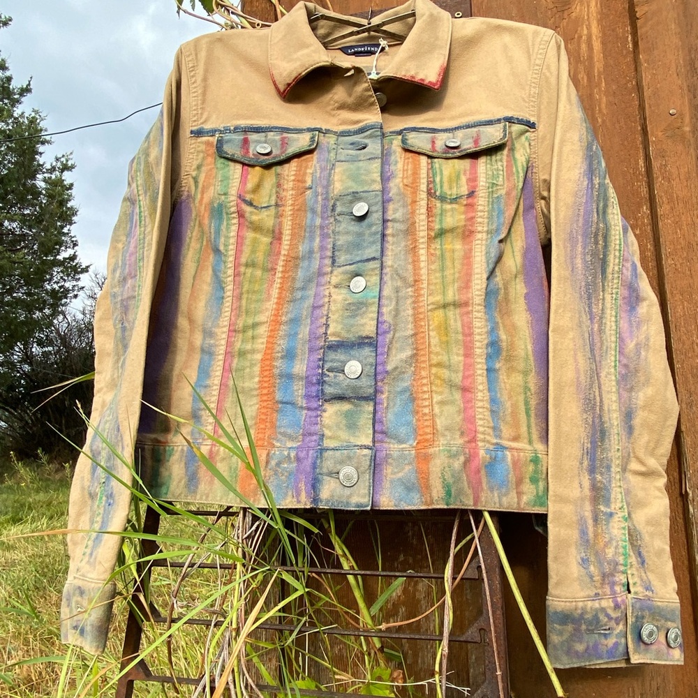 Lands End One of a Kind Hand Painted Denim